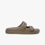 TOMMY HILFIGER MEN LIGHTWEIGHT PIN BUCKLE SERRATED POOL SLIDES WILLOW GREEN