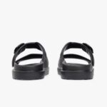 TOMMY HILFIGER WOMEN'S DOUBLE STRAP ENAMEL FLAG LIGHTWEIGHT SANDALS BLACK - Image 3