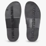 TOMMY HILFIGER WOMEN'S DOUBLE STRAP ENAMEL FLAG LIGHTWEIGHT SANDALS BLACK - Image 4