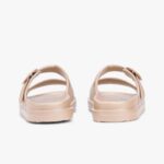 TOMMY HILFIGER DOUBLE STRAP ENAMEL FLAG SLIDES SAFARI CANVAS PEARLIZED - Image 4