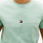 TOMMY HILFIGER MEN'S LOGO EMBROIDERY SLIM JERSEY T-SHIRT CRUSHED MINT - Image 3