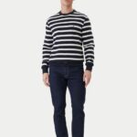 TOMMY HILFIGER MEN'SESS TERRY BLOCK STP SWEATSHIRT DESERT SKY / ECRU - Image 3