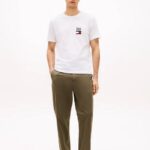 TOMMY HILFIGER MEN'S LOGO EMBROIDERY JERSEY CREW NECK T-SHIRT WHITE - Image 2