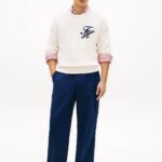 TOMMY HILFIGER MEN'S LOGO EMBROIDERY CHUNKY CREW NECK IVORY PETAL - Image 2