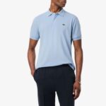 LACOSTE MEN'S CLASSIC FIT L.12.12 LIGHT PIQUE POLO SHIRT LIGHT BLUE
