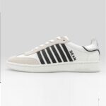 DSQUARED2 MEN'S BOXER SNEAKERS  WHITE+BLACK+SILVER