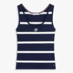 TOMMY HILFIGER WOMAN CO FULL NEEDLE TANK BIG STP DARK NIGHT/IVORY PETAL - Image 5