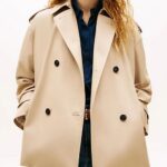 TOMMY HILFIGER WOMEN'S WATER REPELLENT RELAXED SHORT TRENCH COAT BEIGE - Image 3