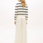 TOMMY HILFIGER PREMIUM KNIT GOLD-TONE BUTTON CARDIGAN BIG STP CALICO/ DARK NAVY - Image 2