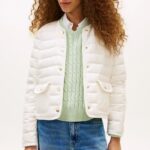 TOMMY HILFIGER WATER REPELLENT LIGHTWEIGHT DOWN SLIM JACKET IVORY SILK