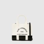 KARL LAGERFELD WOMEN K/RSG SQUARE MINI TOTE WHITE-BLACK