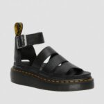DR MARTENS CLARISSA II QUAD MILLED NAPPA LEATHER PLATFORM SANDALS BLACK - Image 4