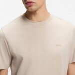 BOSS COTTON THOMPSON 01 JERSEY SHORT SLEEVE T-SHIRT OPEN WHITE - Image 3