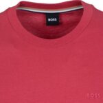 BOSS COTTON THOMPSON 01 JERSEY SHORT SLEEVE T-SHIRT MEDIUM RED - Image 2