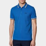 BOSS MAN PADDY POLO SHIRT IN COTTON PIQUE MEDIUM BLUE