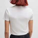 HUGO WOMAN  DELANOR CROPPED T-SHIRT WHITE - Image 2