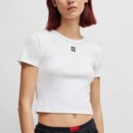 HUGO WOMAN  DELANOR CROPPED T-SHIRT WHITE