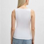 HUGO WOMEN'S DATAMIA WOMAN'S SPORT SHIRT SLEEVELESS WHITE - Image 2