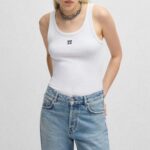 HUGO WOMEN'S DATAMIA WOMAN'S SPORT SHIRT SLEEVELESS WHITE