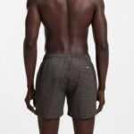 BOSS MICRO-PRINT SWIM SHORTS WITH LOGO BAGDE BLACK - Image 2