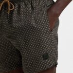 BOSS MICRO-PRINT SWIM SHORTS WITH LOGO BAGDE BLACK - Image 3