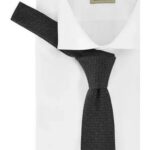 HUGO MEN'S SILK TIE WITH DESIGNS IN BLACK
