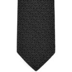HUGO MEN'S SILK TIE WITH DESIGNS IN BLACK - Image 3