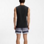 HUGO MEN'S HUGO LOGO-PRINT TANK TOP IN COTTON JERSEY BLACK - Image 2