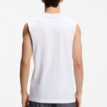 HUGO MEN'S HUGO LOGO-PRINT TANK TOP IN COTTON JERSEY NATURAL - Image 2