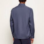 BOSS MEN'S LINEN SHIRT H-LIAM REGULAR FIT NAVY BLUE - Image 2