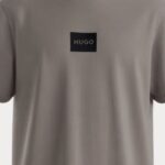 HUGO MEN'S COTTON-JERSEY T-SHIRT WITH TORTOISESHELL LOGO PATCH LIGHT PASTEL BROWN - Image 2