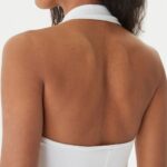 HUGO WOMAN MIDI DRESS SLIM-FIT SHAGAR OPEN WHITE - Image 4