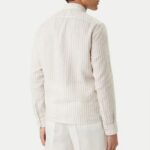 BOSS MEN'S REGULAR- FIT SHIRT IN STRIPED LINEN OPEN BEIGE - Image 2