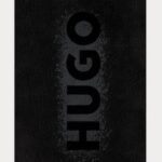 HUGO  COTTON BEACH TOWEL BLACK - Image 2