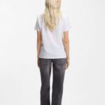 HUGO WOMAN COTTON - JERSEY T-SHIRT WITH HEART LOGO WHITE - Image 2