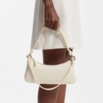 HUGO FAUX LEATHER SHOULDER BAG WITH TWO STRAPS OPEN WHITE - Image 3
