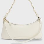HUGO FAUX LEATHER SHOULDER BAG WITH TWO STRAPS OPEN WHITE - Image 4