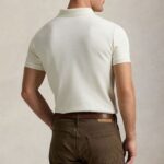 POLO RALPH LAUREN CUSTOM SLIM FIT BASIC MESH POLO CREAM - Image 2
