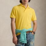 POLO RALPH LAUREN CUSTOM SLIM FIT BASIC MESH POLO YELLOW