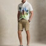 POLO RALPH LAUREN CLASSIC FIT MESH GRAPHIC POLO SHIRT WHITE ART - Image 3