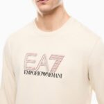 EMPORIO ARMANI EA7 MEN VISIBILITY COTTON ZIP-UP SWEATSHIRT WITH EA7 LOGO BEIGE - Image 3