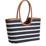 TOMMY HILFIGER WOMAN TH ELEV SUMMER TOTE STRIPE BLUE/ COGNAC - Image 2
