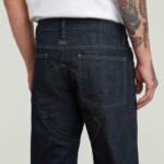 G-STAR MENS BIKER PATCHED SLIM JEANS NEO RAW DENIM DARK BLUE - Image 4