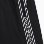 EMPORIO ARMANI MEN'S SWIM SHORTS WITH LOGO TAPE BLACK - Image 2