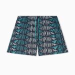 EMPORIO ARMANI MEN'S SWIM SHORTS WITH ALL-OVER LOGO BLACK - Image 2