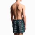 EMPORIO ARMANI MEN'S SWIM SHORTS WITH ALL-OVER LOGO BLACK - Image 3