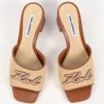 KARL LAGERFELD PLAZA II RAFFIA SIGNIA SLIDE NATURAL - Image 2