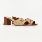 KARL LAGERFELD PLAZA II RAFFIA SIGNIA SLIDE NATURAL