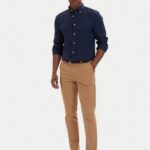 TOMMY HILFIGER MEN'S LINEN SHIRT REGULAR FIT CARBON NAVY - Image 3