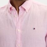 TOMMY HILFIGER MEN'S LINEN SHIRT REGULAR FIT CLASSIC PINK - Image 2
